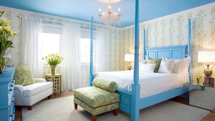 Sơn phòng ngủ màu xanh da trời – Đẹp đến dịu dàng