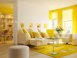 sơn phòng khách màu vàng nhạt đẹp