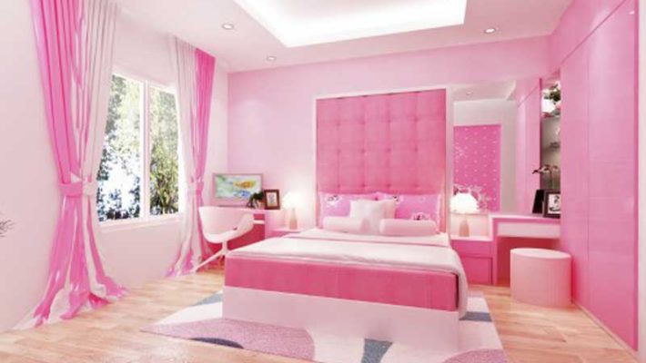 Sơn phòng ngủ màu hồng – Mê mệt với vẻ đẹp “ dịu dàng”